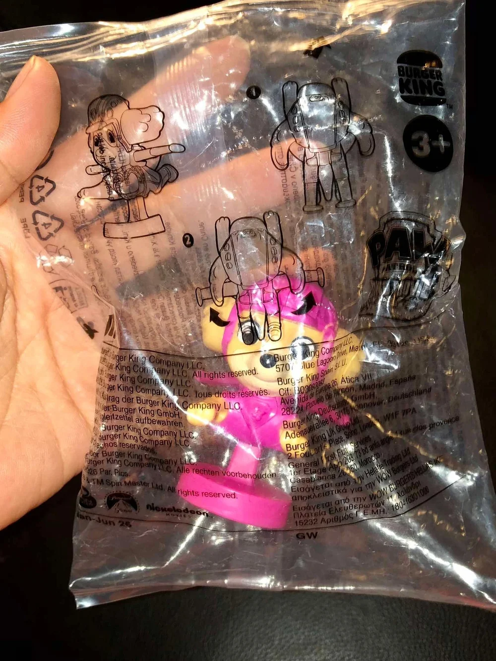 Burger King PAW Patrol: The Dino Movie kids meal toy